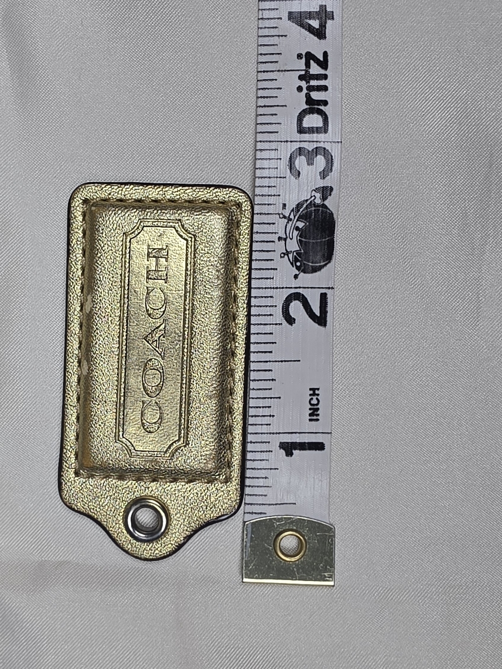 Authentic Coach Leather Hangtag Replacement Purse Charm Fob - Gold (Tag Only)
